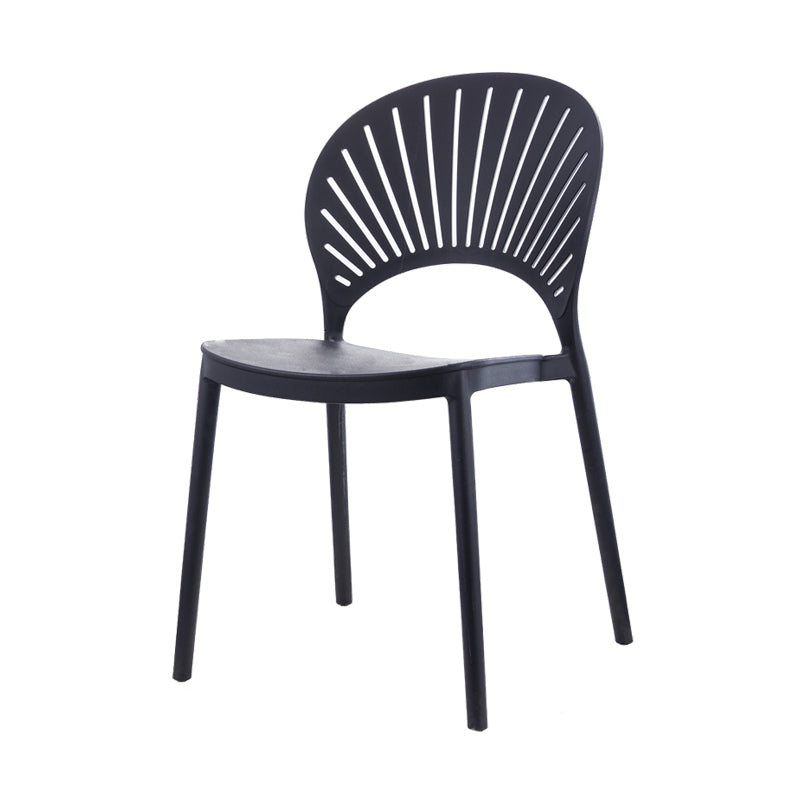 Contemporary Style Plastic Dining Armless Chair Open Back Dining Side Chair