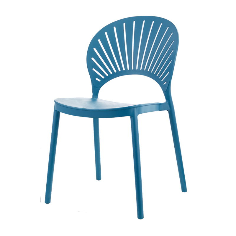 Contemporary Style Plastic Dining Armless Chair Open Back Dining Side Chair