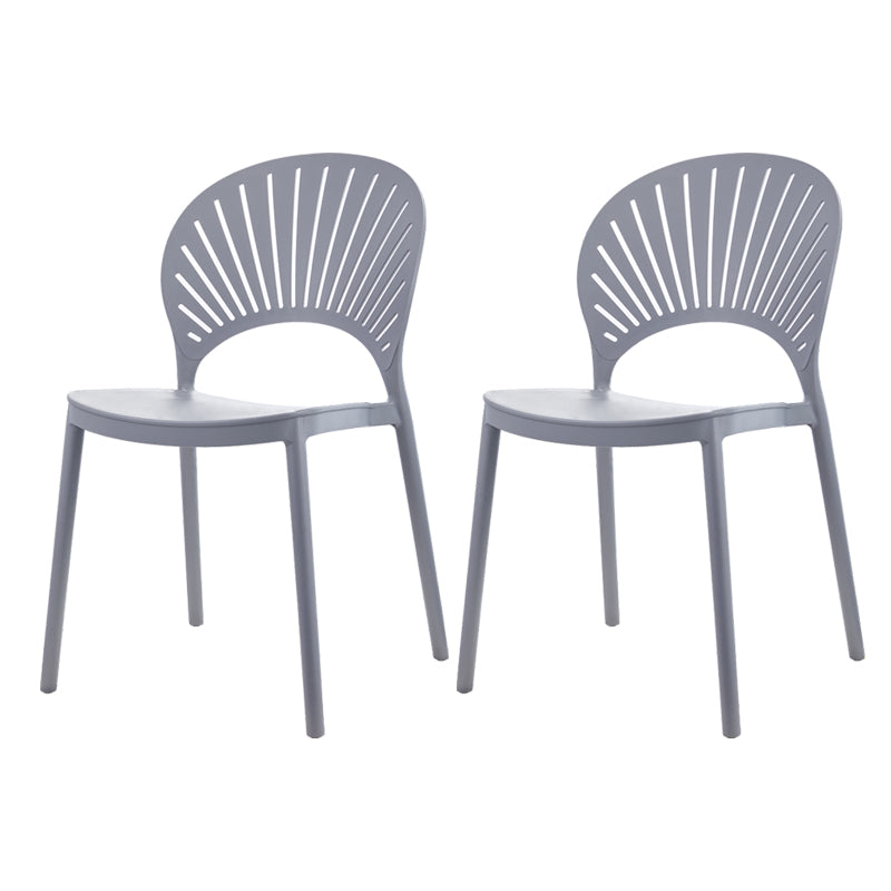 Contemporary Style Plastic Dining Armless Chair Open Back Dining Side Chair