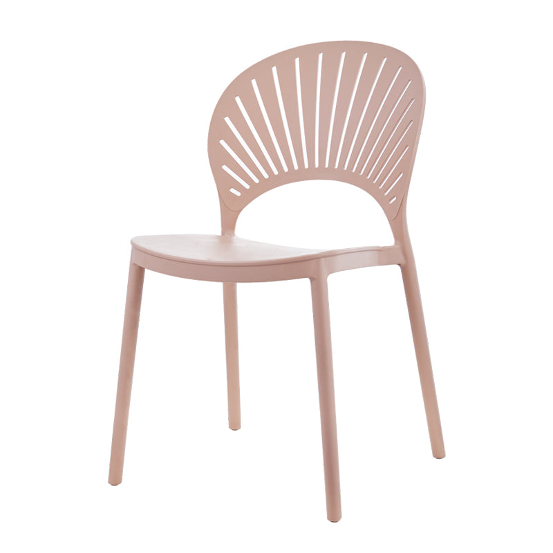 Contemporary Style Plastic Dining Armless Chair Open Back Dining Side Chair