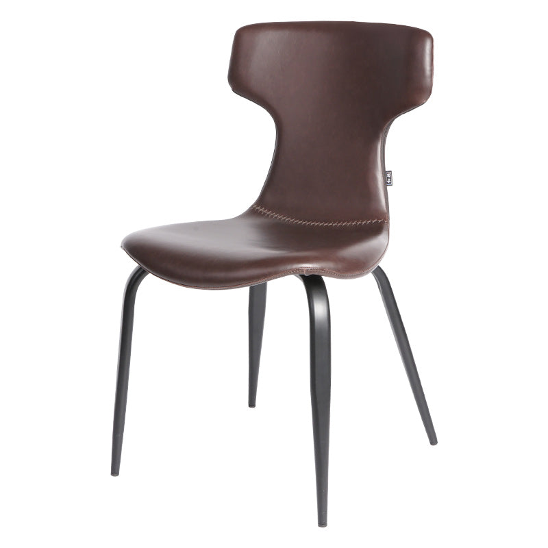Chaise de salle à manger simple tapissée par métal de Wingback de chaise latérale à la maison de style moderne
