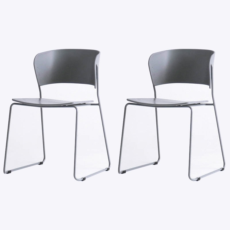 Matte Finish Industrial Dining Side Chair Open Back Plastic Dining Chair