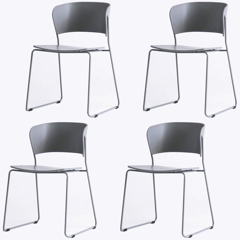 Matte Finish Industrial Dining Side Chair Open Back Plastic Dining Chair
