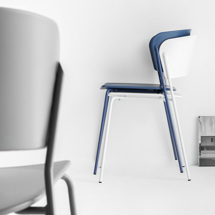 Matte Finish Industrial Dining Side Chair Open Back Plastic Dining Chair