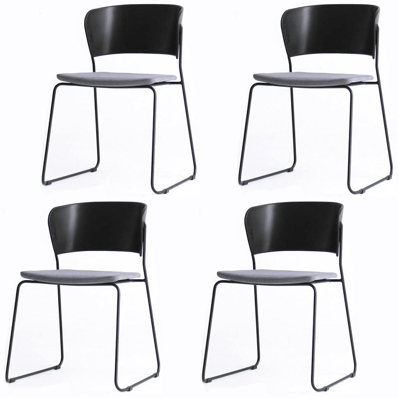 Matte Finish Industrial Dining Side Chair Open Back Plastic Dining Chair