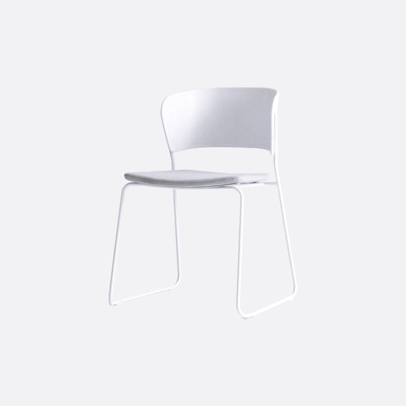 Matte Finish Industrial Dining Side Chair Open Back Plastic Dining Chair