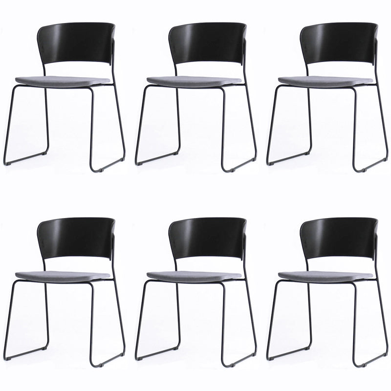 Matte Finish Industrial Dining Side Chair Open Back Plastic Dining Chair