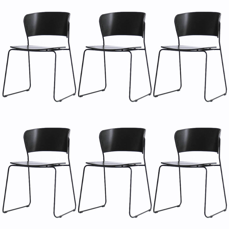 Matte Finish Industrial Dining Side Chair Open Back Plastic Dining Chair