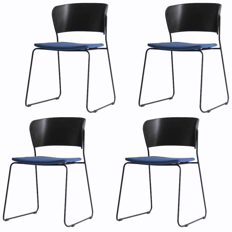 Matte Finish Industrial Dining Side Chair Open Back Plastic Dining Chair