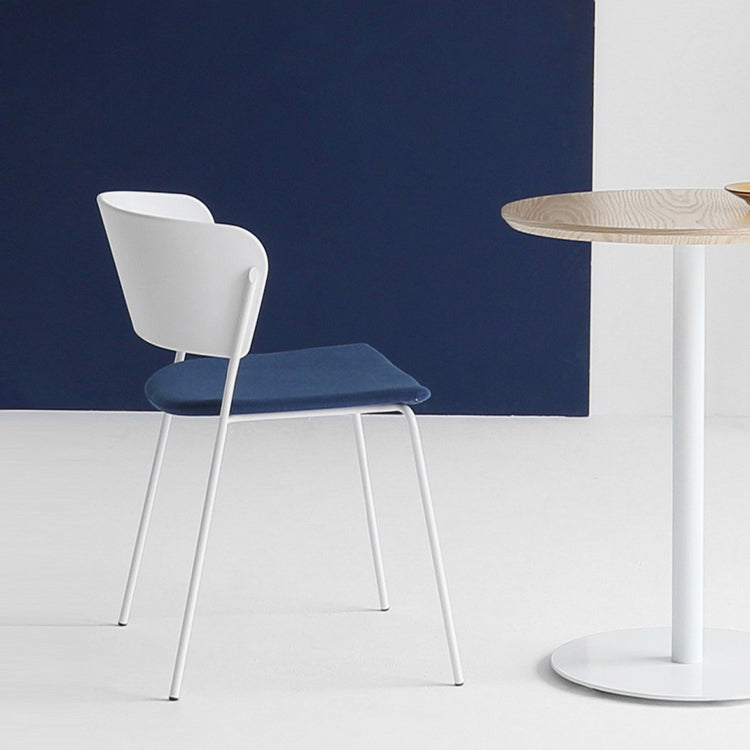 Matte Finish Industrial Dining Side Chair Open Back Plastic Dining Chair