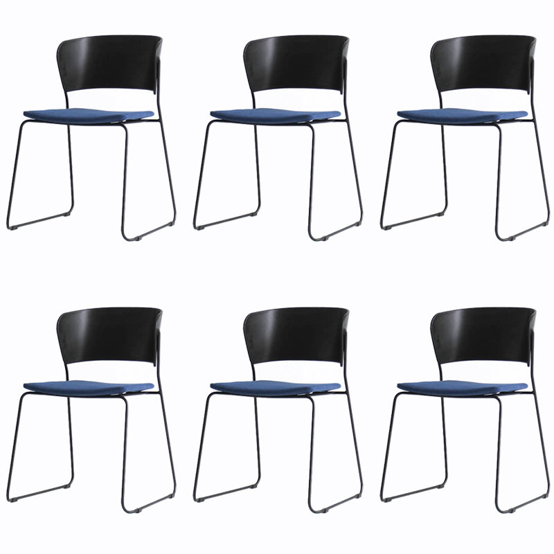 Matte Finish Industrial Dining Side Chair Open Back Plastic Dining Chair
