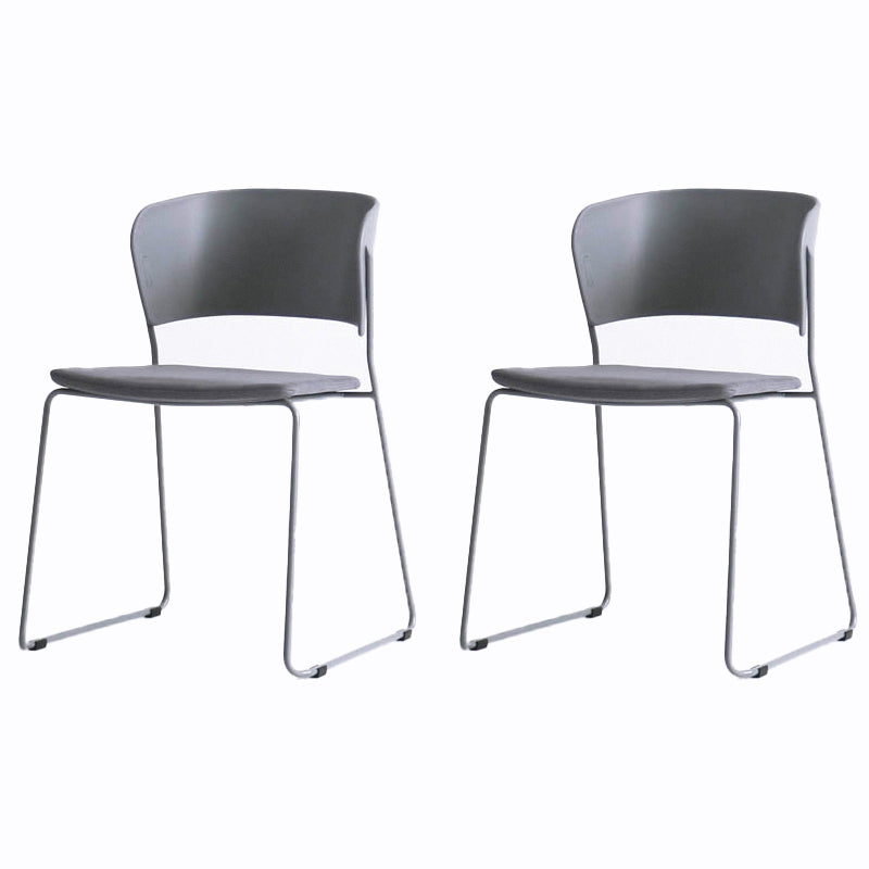 Matte Finish Industrial Dining Side Chair Open Back Plastic Dining Chair
