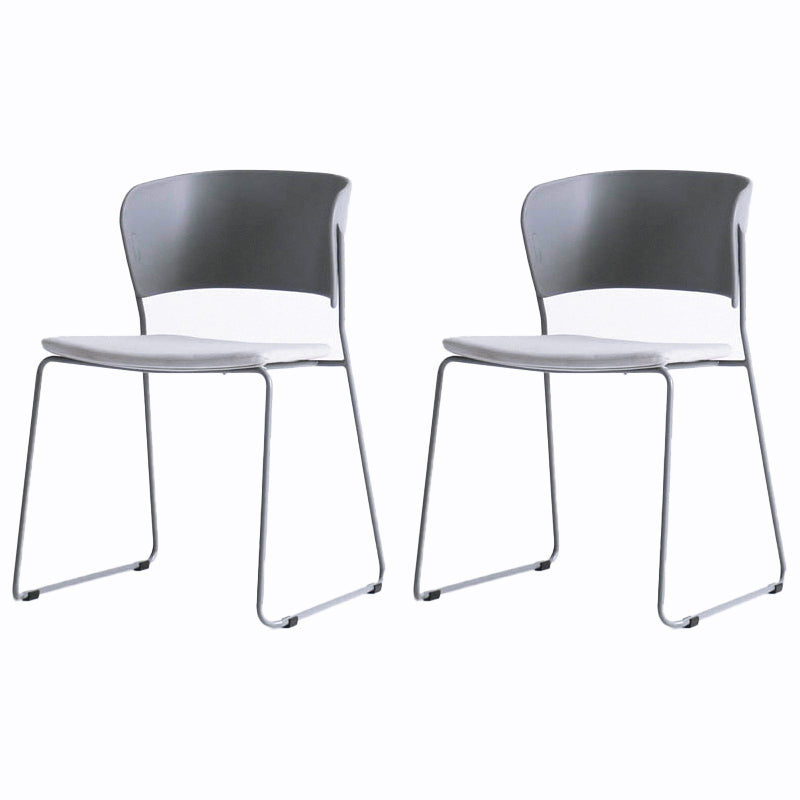Matte Finish Industrial Dining Side Chair Open Back Plastic Dining Chair