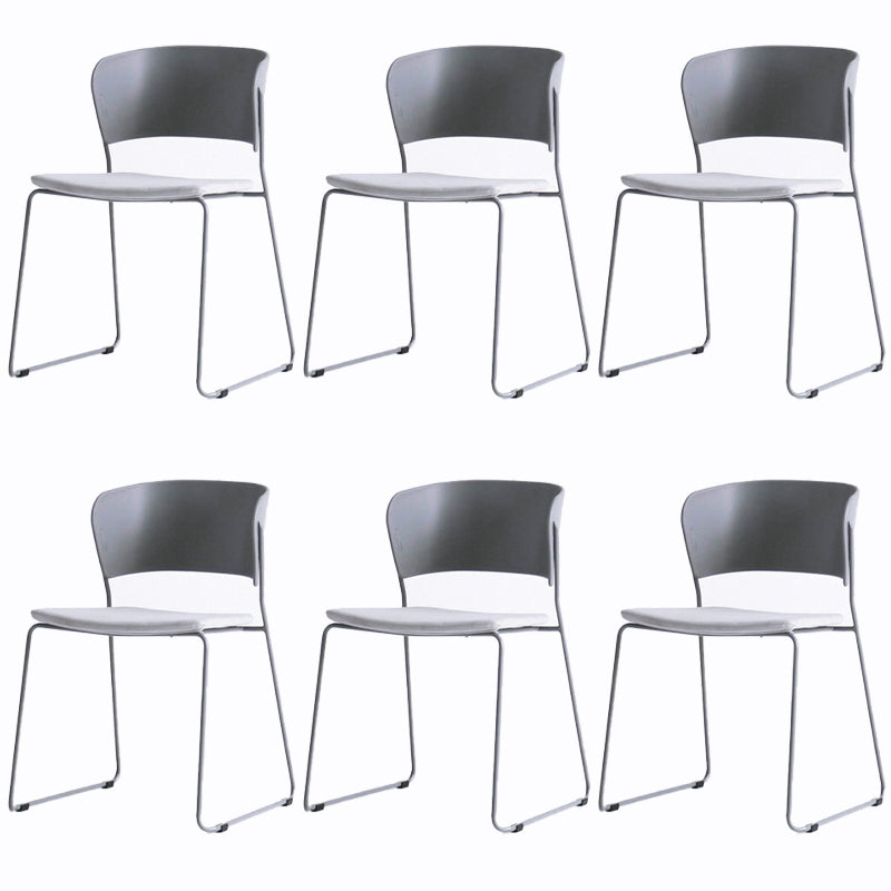 Matte Finish Industrial Dining Side Chair Open Back Plastic Dining Chair