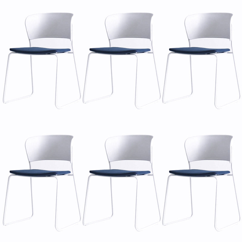 Matte Finish Industrial Dining Side Chair Open Back Plastic Dining Chair