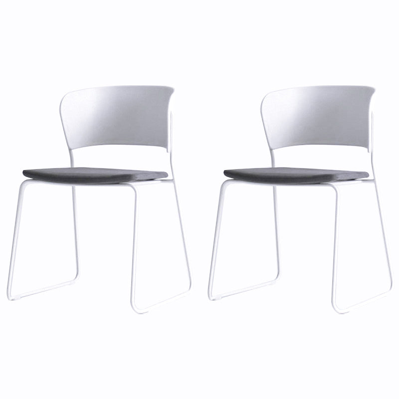 Matte Finish Industrial Dining Side Chair Open Back Plastic Dining Chair