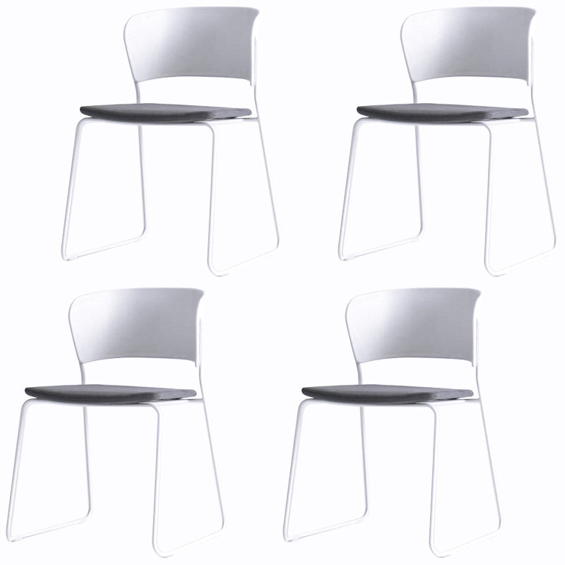 Matte Finish Industrial Dining Side Chair Open Back Plastic Dining Chair