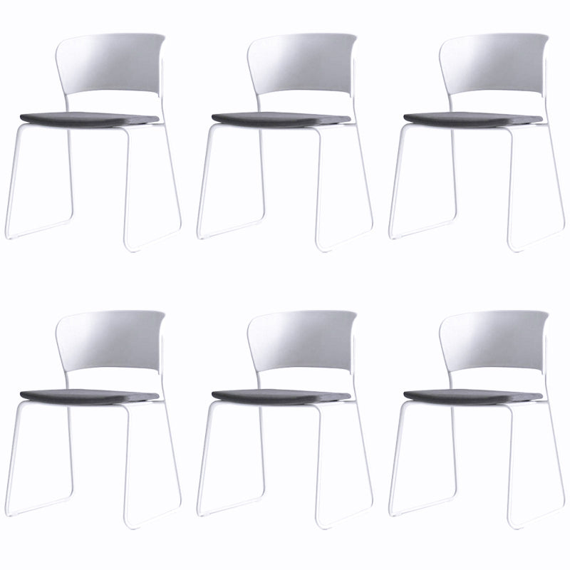 Matte Finish Industrial Dining Side Chair Open Back Plastic Dining Chair