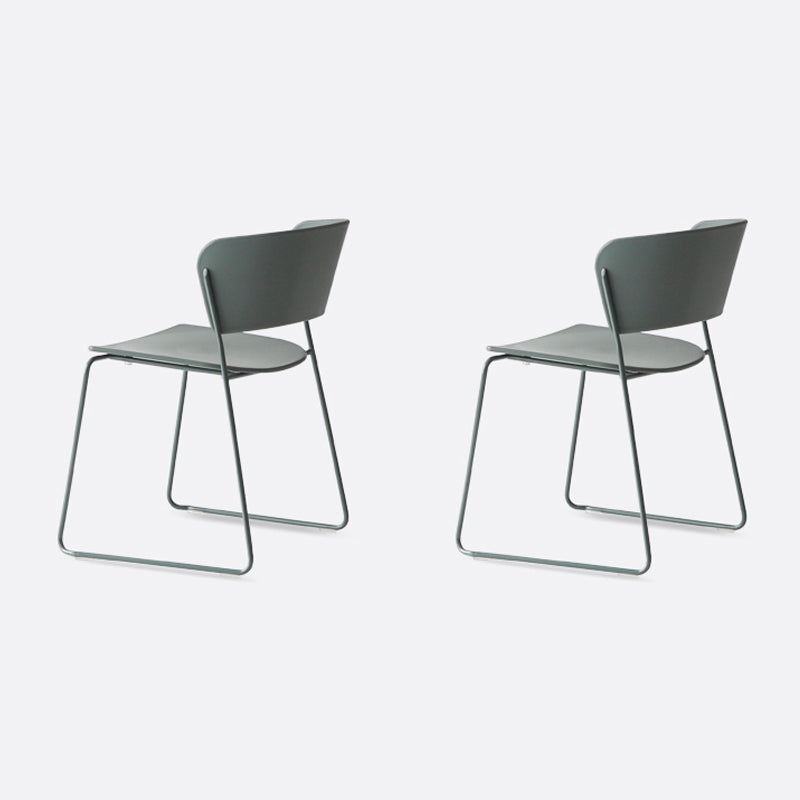 Matte Finish Industrial Dining Side Chair Open Back Plastic Dining Chair