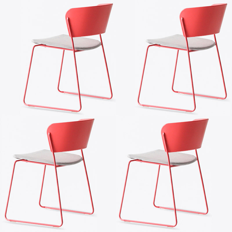 Matte Finish Industrial Dining Side Chair Open Back Plastic Dining Chair