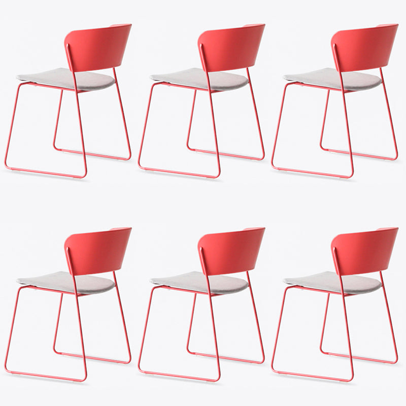 Matte Finish Industrial Dining Side Chair Open Back Plastic Dining Chair