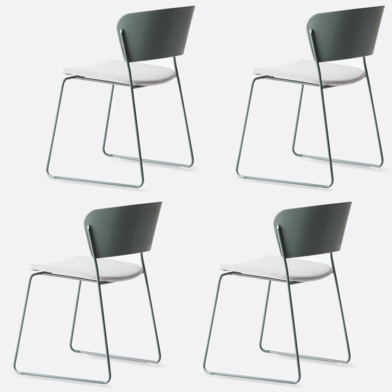 Matte Finish Industrial Dining Side Chair Open Back Plastic Dining Chair
