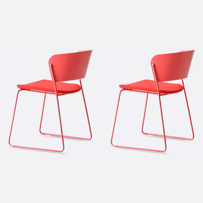 Matte Finish Industrial Dining Side Chair Open Back Plastic Dining Chair