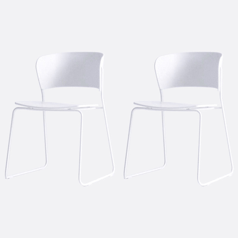 Matte Finish Industrial Dining Side Chair Open Back Plastic Dining Chair