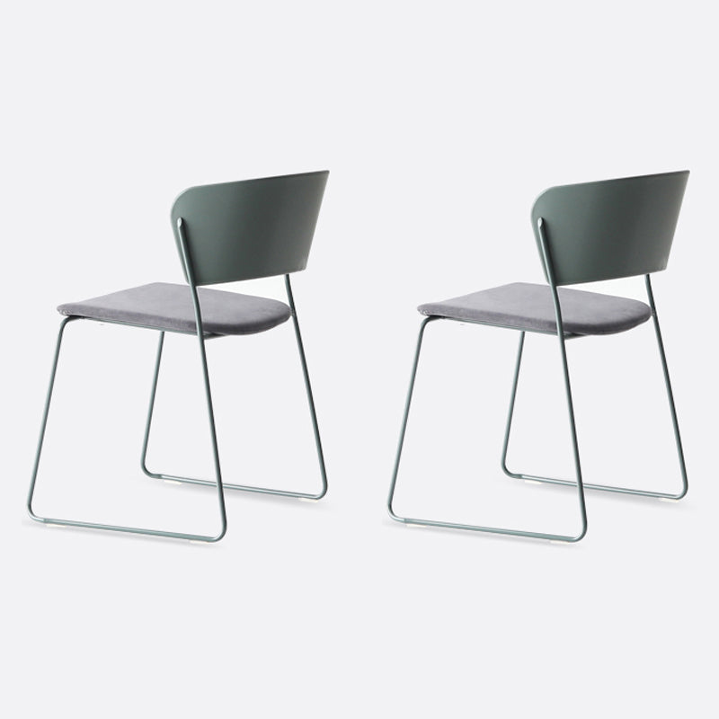 Matte Finish Industrial Dining Side Chair Open Back Plastic Dining Chair