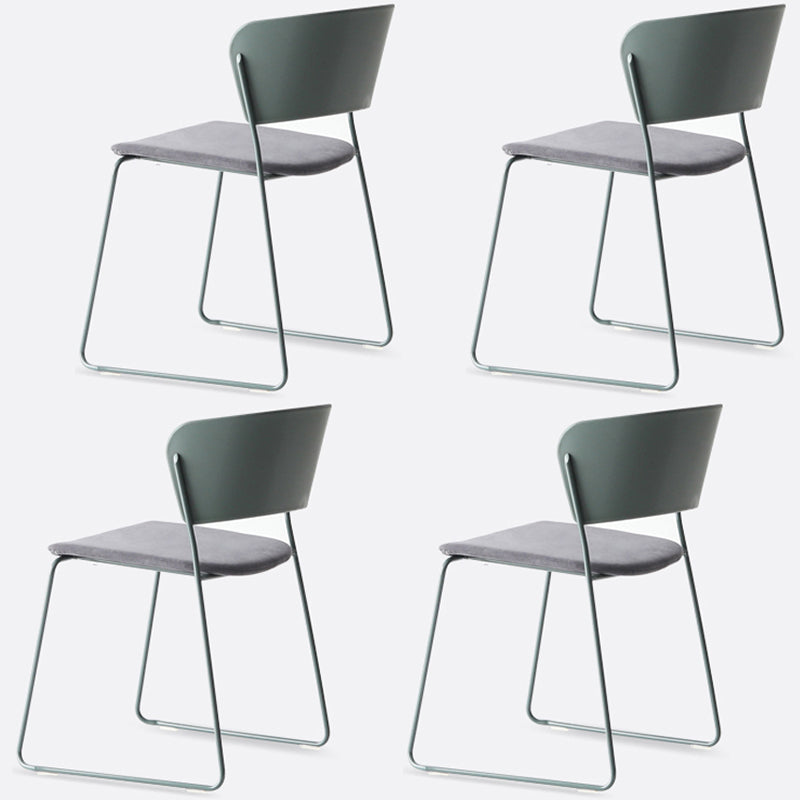 Matte Finish Industrial Dining Side Chair Open Back Plastic Dining Chair