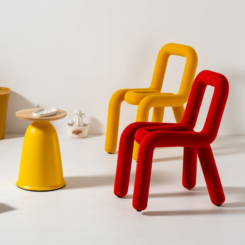 Chaises de salle à manger style contemporain Chaises d'appoint sans accoudoirs avec pieds en métal (Ensemble de 2)