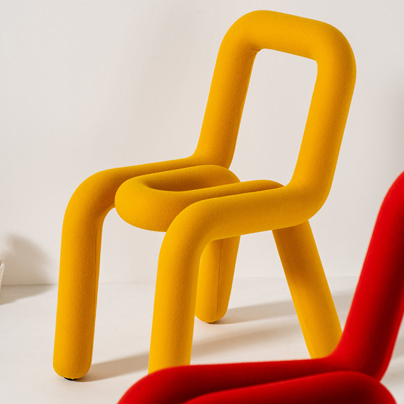 Chaises de salle à manger style contemporain Chaises d'appoint sans accoudoirs avec pieds en métal (Ensemble de 2)