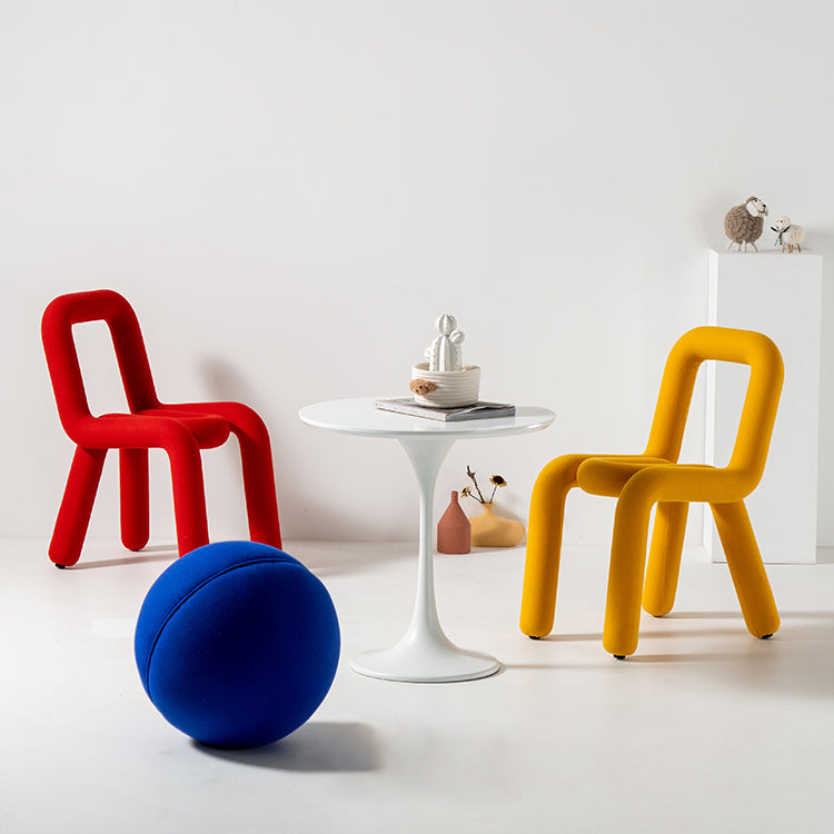 Chaises de salle à manger style contemporain Chaises d'appoint sans accoudoirs avec pieds en métal (Ensemble de 2)