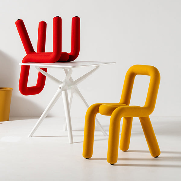 Chaises de salle à manger style contemporain Chaises d'appoint sans accoudoirs avec pieds en métal (Ensemble de 2)