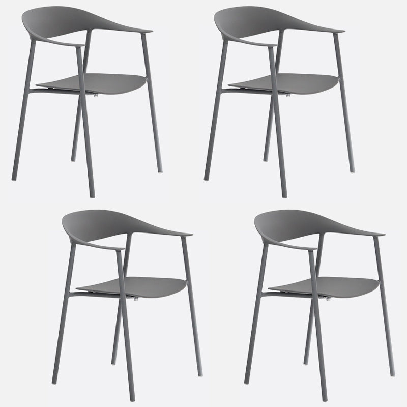 Finishale mate Scandinave Dining Arm Chaise Plastique Plastique Open Doss Dining Chaise