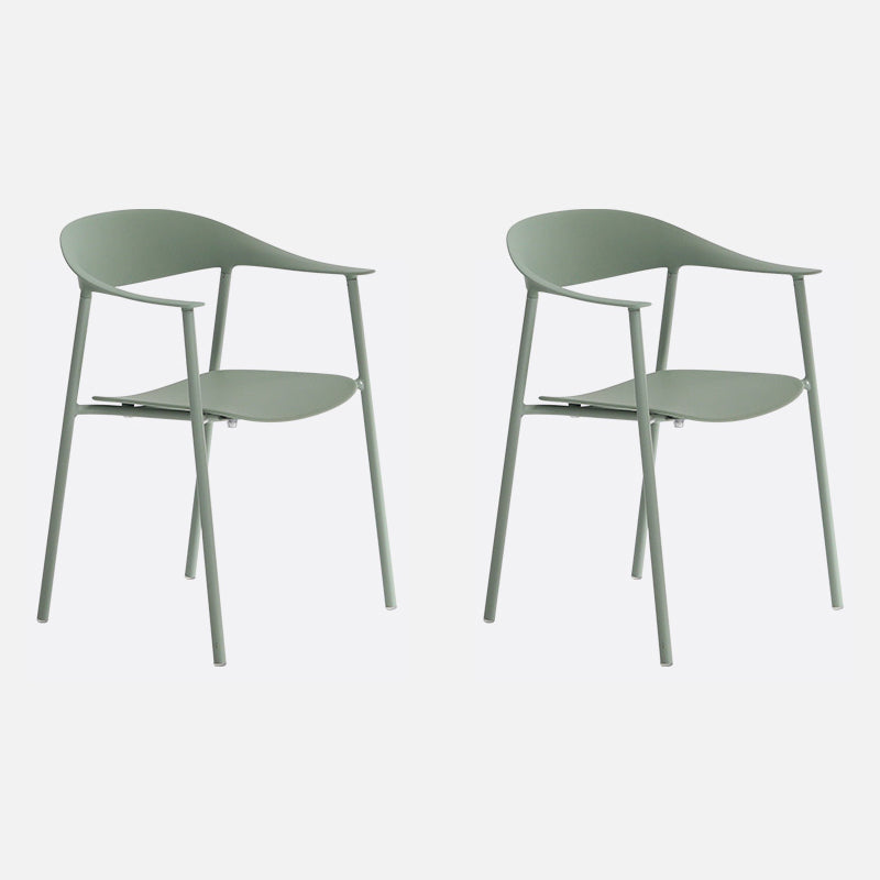 Finishale mate Scandinave Dining Arm Chaise Plastique Plastique Open Doss Dining Chaise