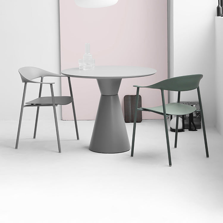 Finishale mate Scandinave Dining Arm Chaise Plastique Plastique Open Doss Dining Chaise