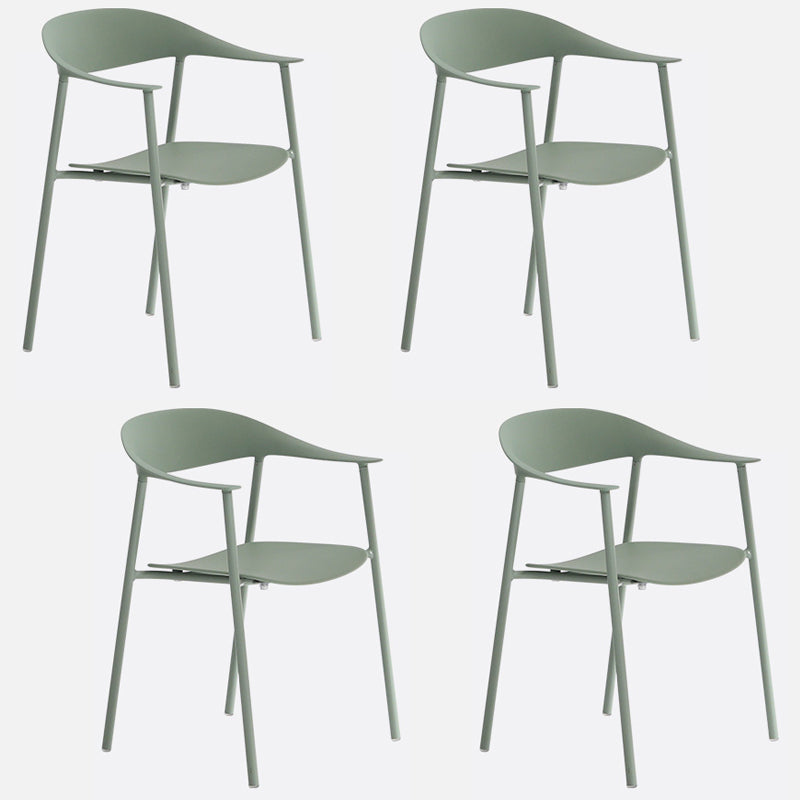 Finishale mate Scandinave Dining Arm Chaise Plastique Plastique Open Doss Dining Chaise