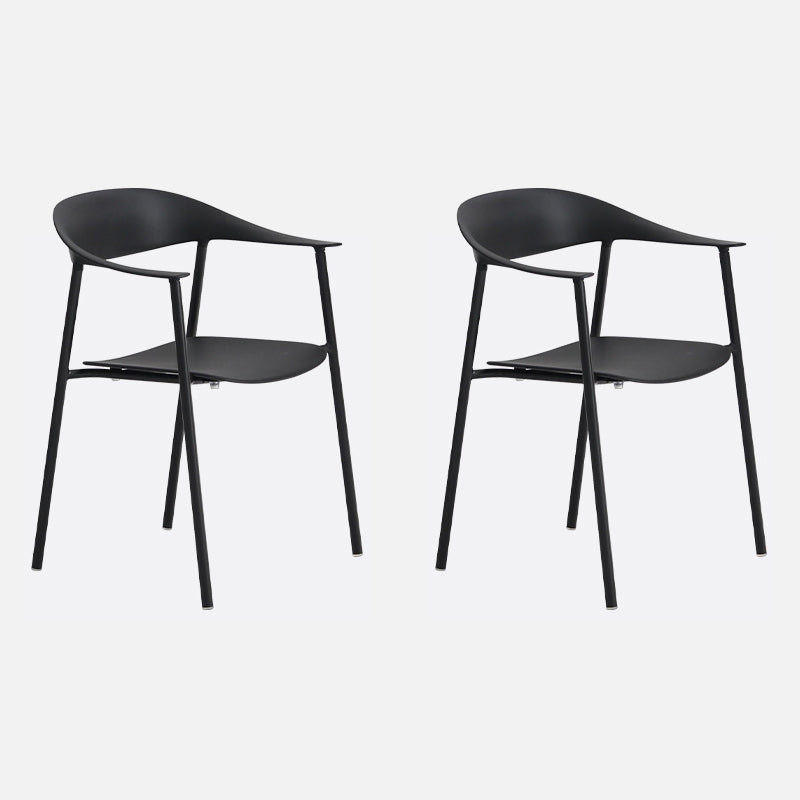 Finishale mate Scandinave Dining Arm Chaise Plastique Plastique Open Doss Dining Chaise