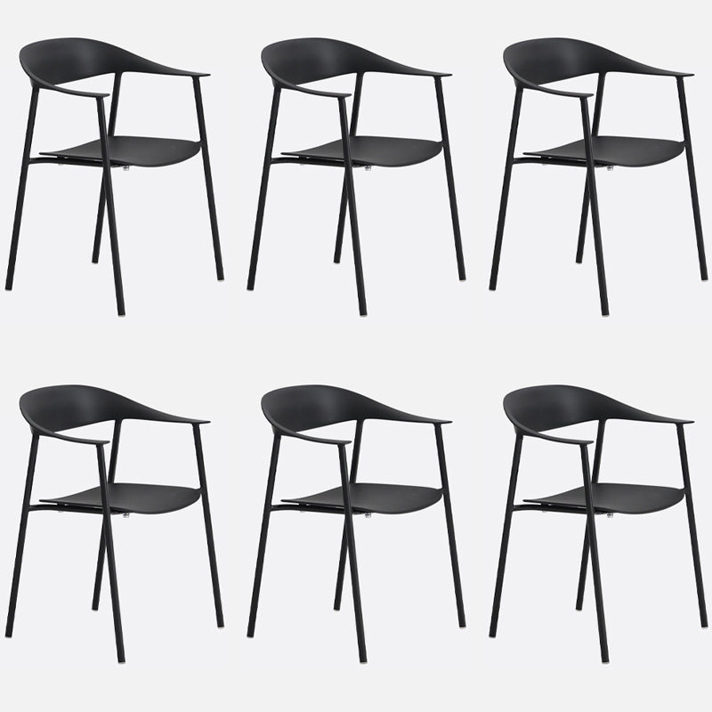Finishale mate Scandinave Dining Arm Chaise Plastique Plastique Open Doss Dining Chaise