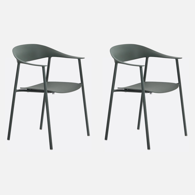 Finishale mate Scandinave Dining Arm Chaise Plastique Plastique Open Doss Dining Chaise