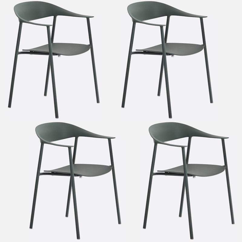 Finishale mate Scandinave Dining Arm Chaise Plastique Plastique Open Doss Dining Chaise