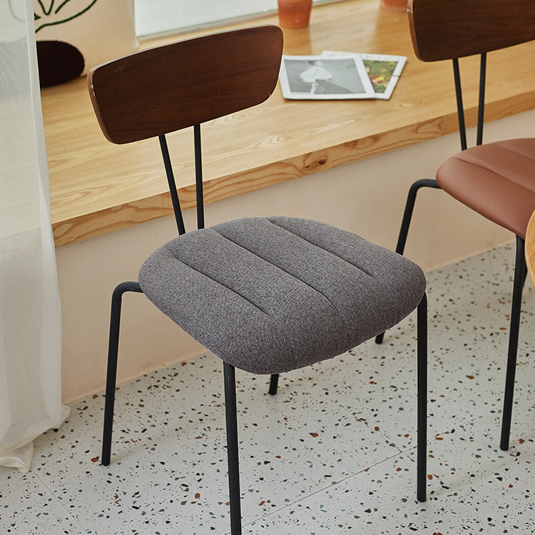 Chaise de salle à manger de style industriel, chaises latérales de cuisine sans accoudoirs avec pieds en métal