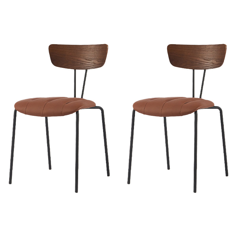 Chaise de salle à manger de style industriel, chaises latérales de cuisine sans accoudoirs avec pieds en métal
