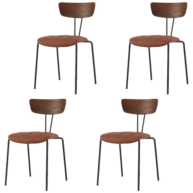 Chaise de salle à manger de style industriel, chaises latérales de cuisine sans accoudoirs avec pieds en métal
