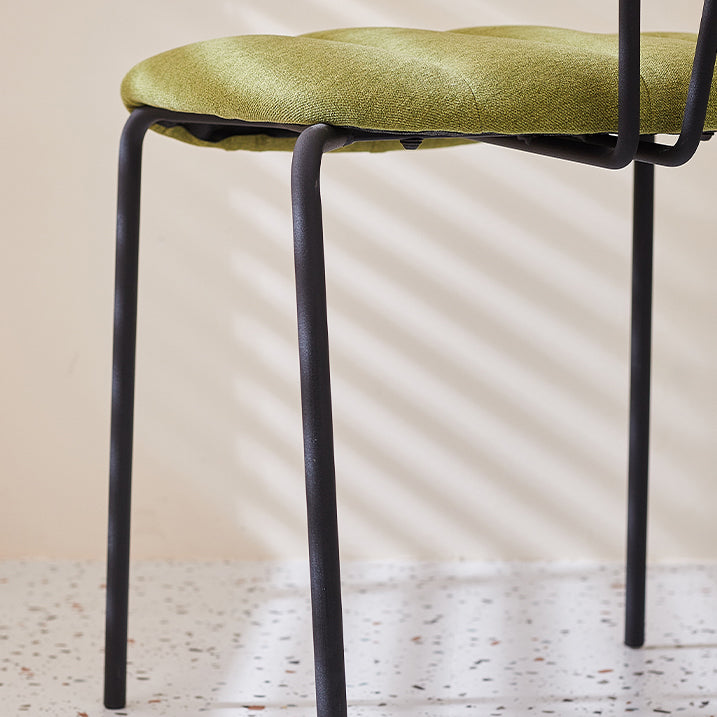 Chaise de salle à manger de style industriel, chaises latérales de cuisine sans accoudoirs avec pieds en métal