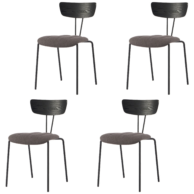 Chaise de salle à manger de style industriel, chaises latérales de cuisine sans accoudoirs avec pieds en métal