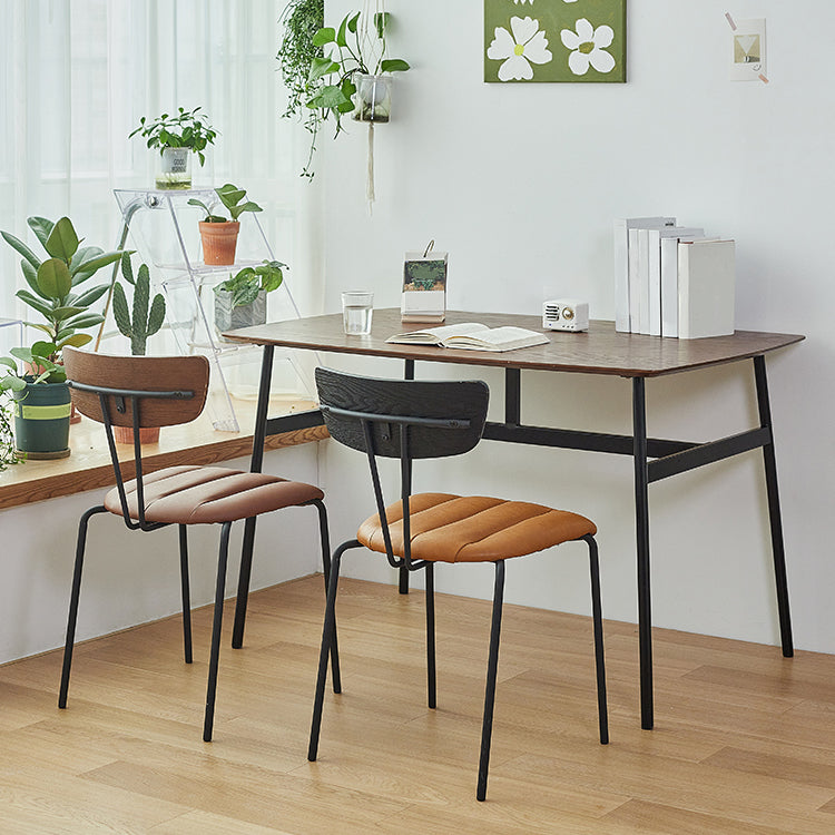 Chaise de salle à manger de style industriel, chaises latérales de cuisine sans accoudoirs avec pieds en métal