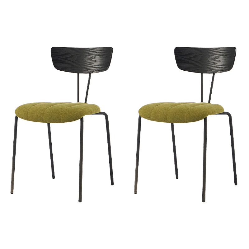 Chaise de salle à manger de style industriel, chaises latérales de cuisine sans accoudoirs avec pieds en métal