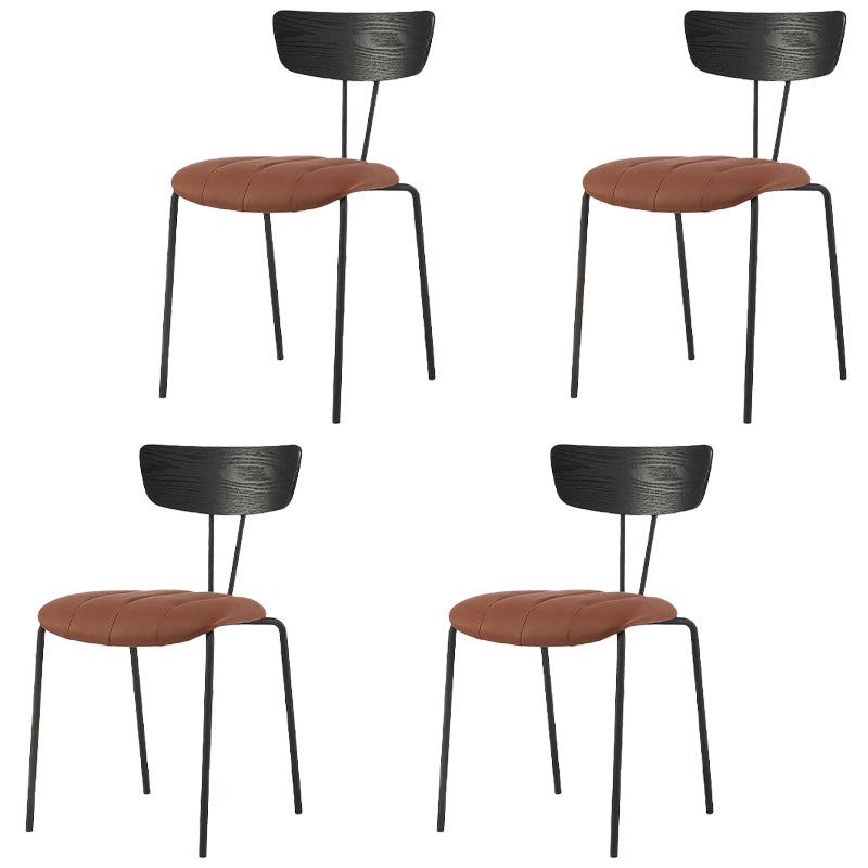Chaise de salle à manger de style industriel, chaises latérales de cuisine sans accoudoirs avec pieds en métal
